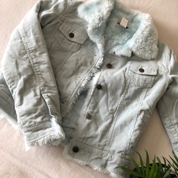 Fur Jean Jacket Light Blue - Picture 2 of 4
